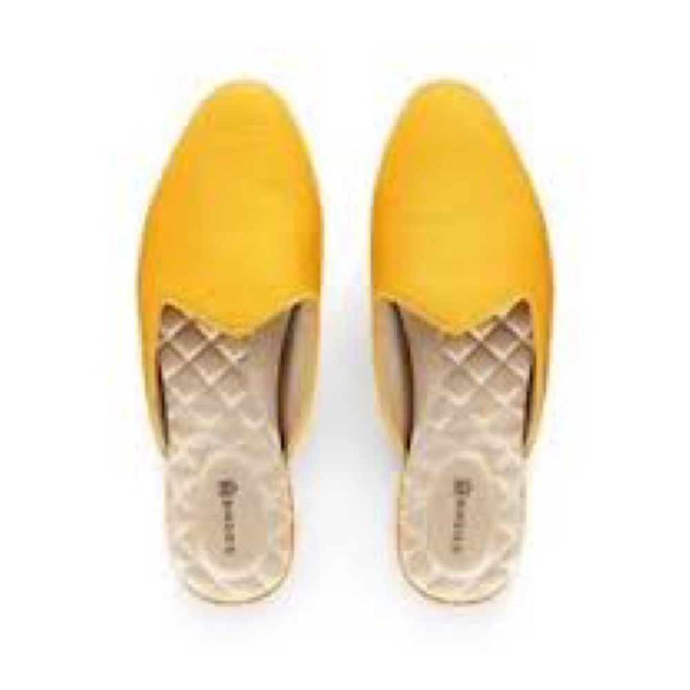 Birdies Bright Yellow Satin Mules